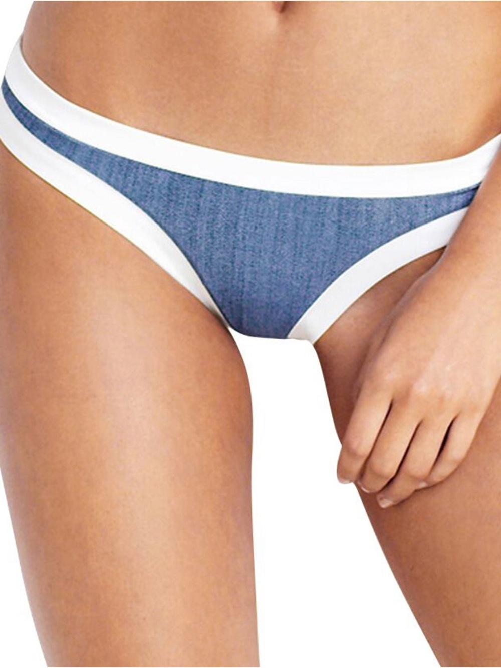NWT Seafolly Australia Women's Block Party Hipster Bikini Bottoms Denim Size 10